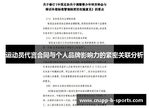 运动员代言合同与个人品牌影响力的紧密关联分析