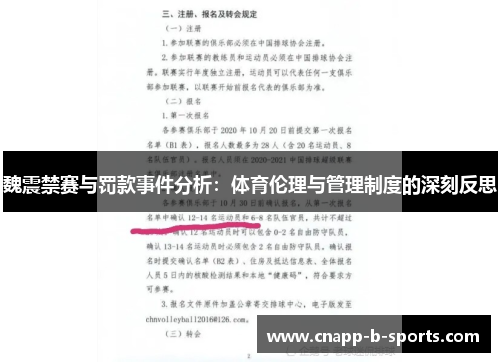 魏震禁赛与罚款事件分析：体育伦理与管理制度的深刻反思